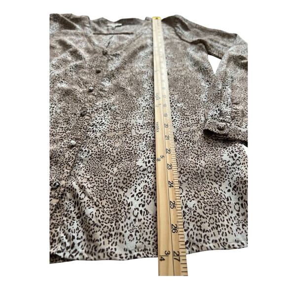 Joie Blouse Top Womens Small 100% Silk Animal Print Button Up V-Neck Workwear - Picture 7 of 12